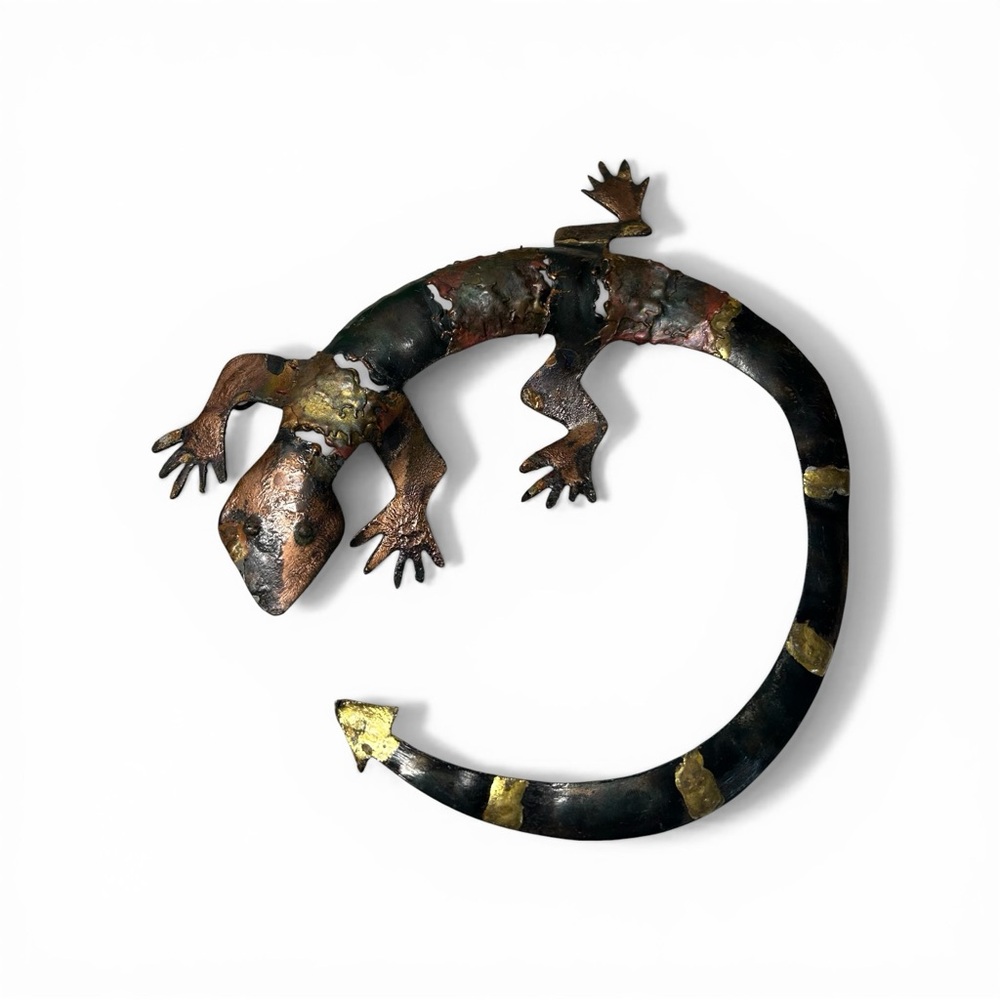 Decorative Metal Gecko Wall Art - Indoor/Outdoor 9”